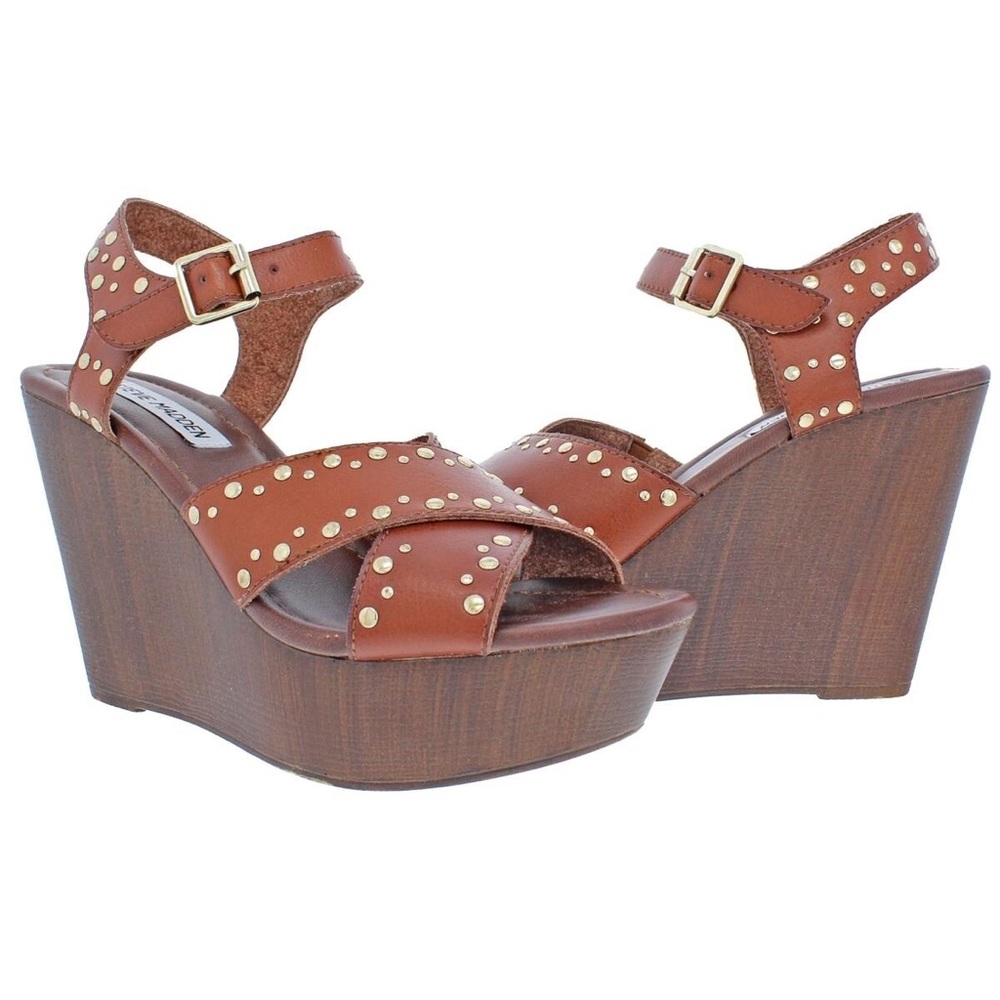 Studded Brown Steve Madden Wedges